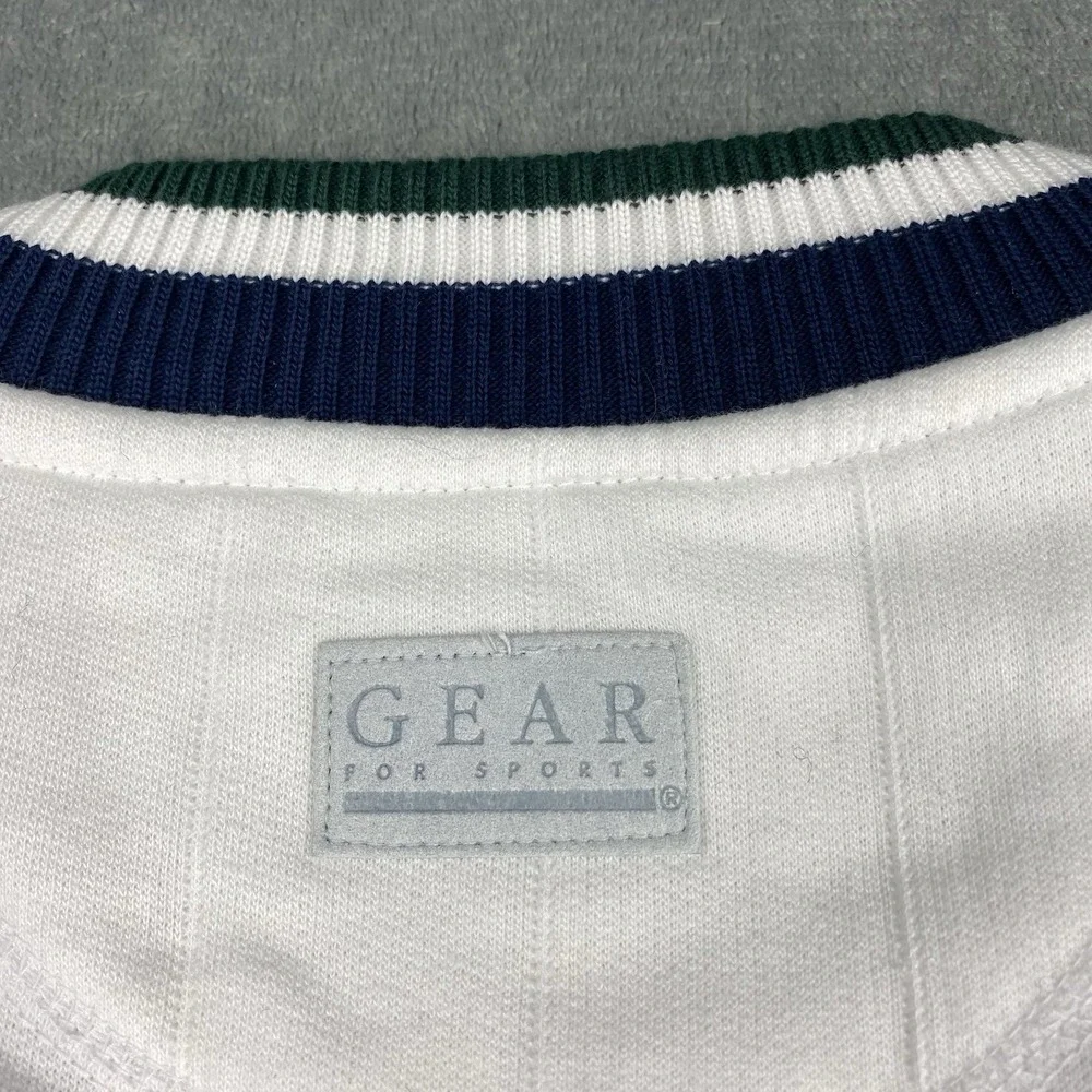 Vintage Eastern Michigan Sweatshirt Mens XL White Varsity V Neck Gear for Sports